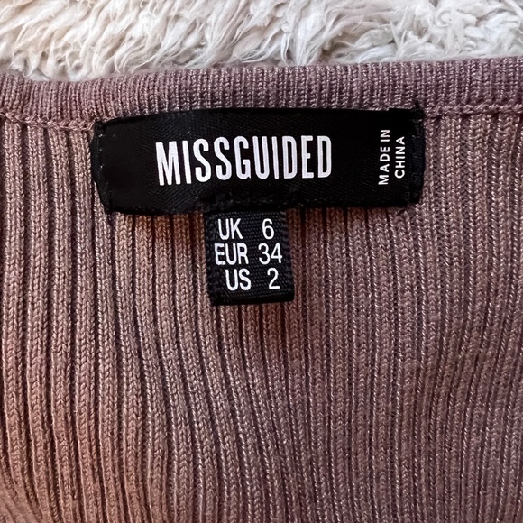 MISSGUIDED mocha rib knit bust sweetheart midaxi dress, size UK6 - Picture 3 of 4